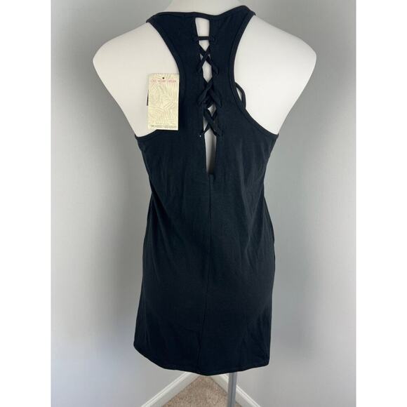 Miken Swim "Tropicool Vibes" Black Gold Pineapple Pullover Swim Cover Up Medium - Picture 3 of 7